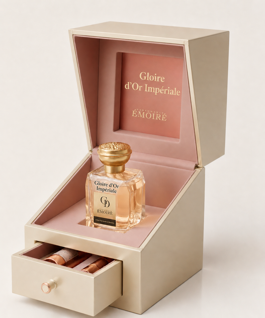 ÉMOIRÉ Gloire d’Or Impériale extrait de parfum bottle — caramelized pineapple, warm spices, and creamy woods
